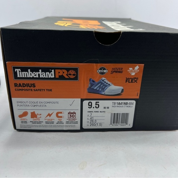 Timberland PRO Radius Womens Size 9.5M Blue Gray Composite Toe Safety Work Shoes - Picture 10 of 11